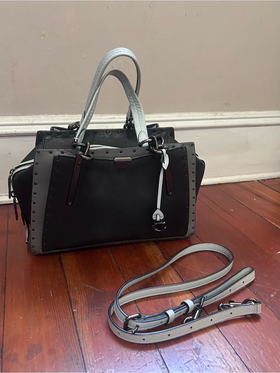 Coach Handbags - Coach Dreamer bag Black and Gray Studded Top-Handle Satchel with Removable Strap